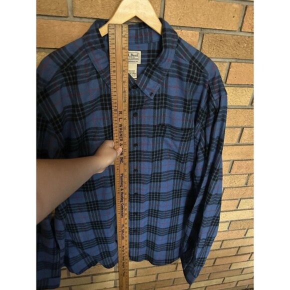 NEW LL Bean Traditional Fit Flannel Plaid Men's 3X Blue Black Red Morgan 228061 - Picture 2 of 5